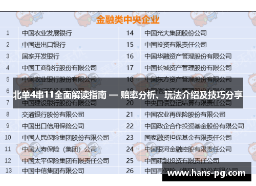 北单4串11全面解读指南 — 赔率分析、玩法介绍及技巧分享