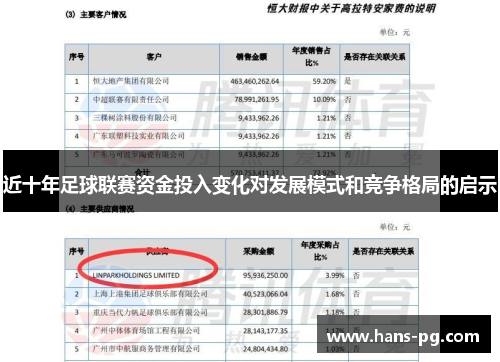 近十年足球联赛资金投入变化对发展模式和竞争格局的启示